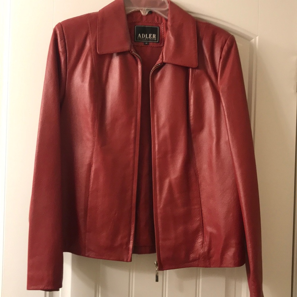 Genuine red leather jacket